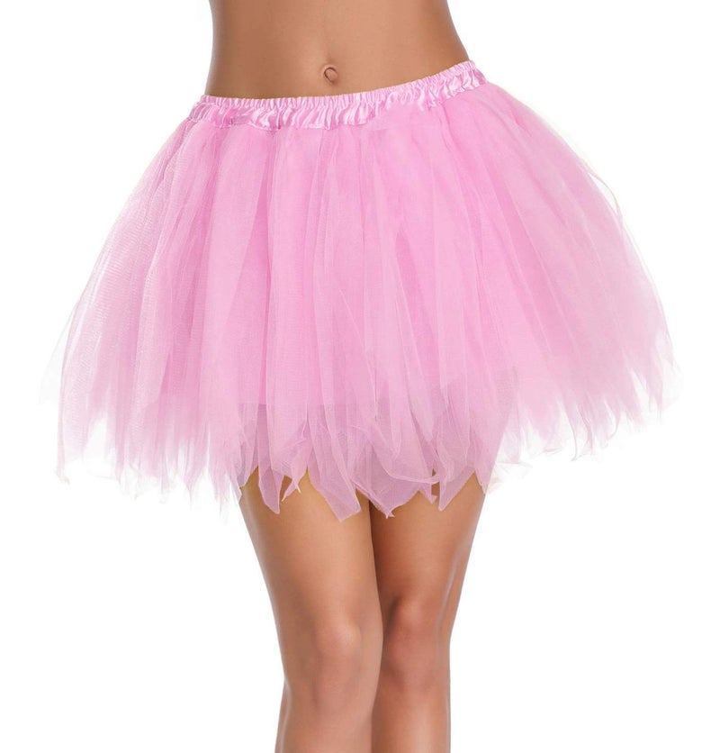 V28 Women's Teenâ€˜s 1950s Vintage Tutu Tulle Petticoat Ballet Bubble Skirt (Regular Size (US: 0-12), Light Pink) - Image 1